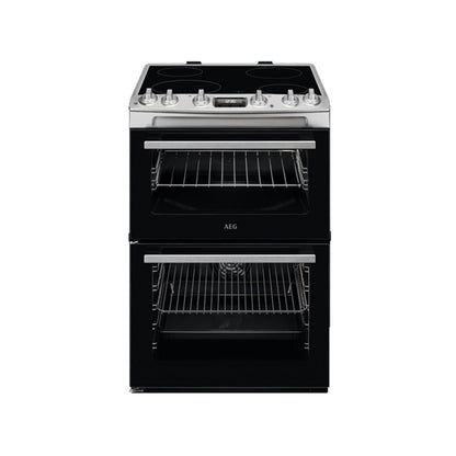 AEG 5000 Series CCX6530ACM 60cm Double Oven Electric Cooker with Ceramic Hob Stainless Steel