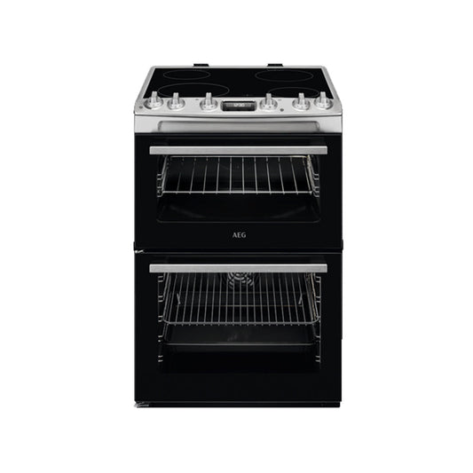 AEG 5000 Series CCX6530ACM 60cm Double Oven Electric Cooker with Ceramic Hob Stainless Steel