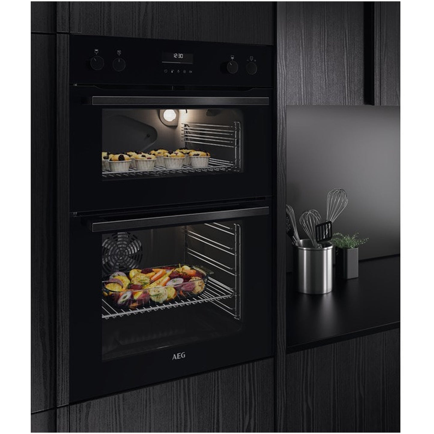 AEG 6000 Series DCE531160B Surround Cook Electric Built In Double Oven in Black