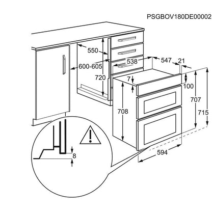 AEG 6000 Series DUB535060M Sround Cook Built Under Electric Double Oven in Stainless Steel
