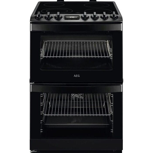 AEG CCB6741MCB 6000 Series Steam Bake 60cm Freestanding Electric Cooker with Ceramic Hob in Black