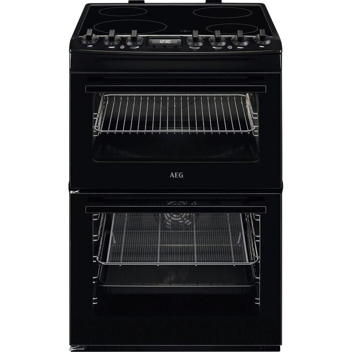 AEG CCX6740ACB 6000 Sreries Steam Bake 60cm Freestanding Electric Cooker with Ceramic Hob in Black