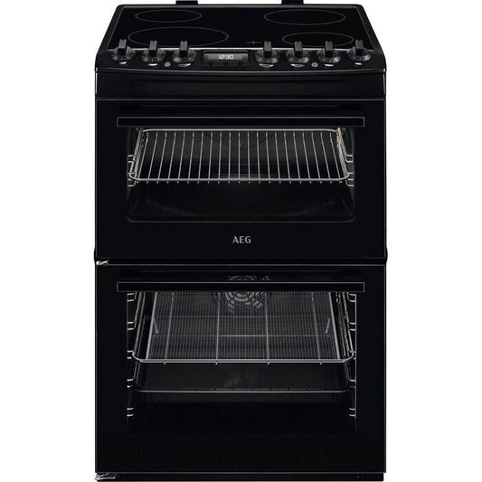 AEG CCX6740ACB 6000 Sreries Steam Bake 60cm Freestanding Electric Cooker with Ceramic Hob in Black