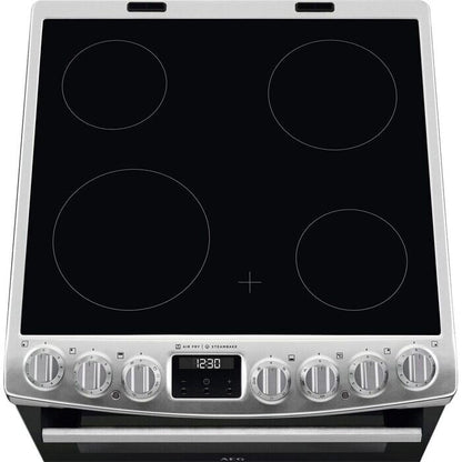AEG CCX6740ACM 6000 Series Steam Bake 60cm Freestanding Electric Cooker with Ceramic Hob in Stainless Steel