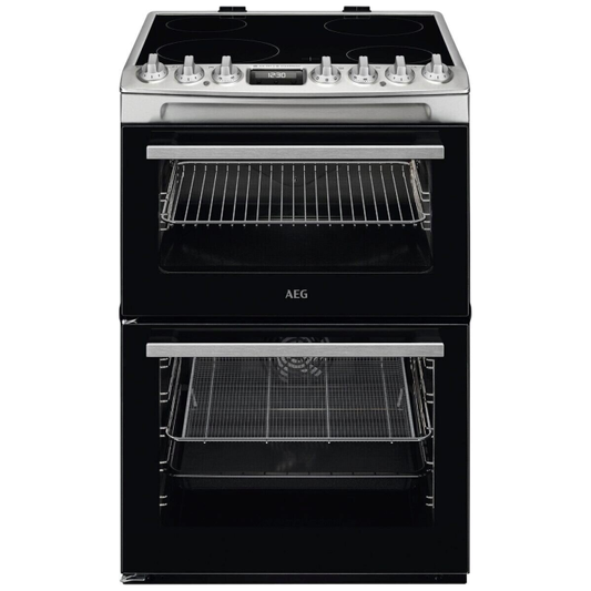 AEG CCX6740ACM 6000 Series Steam Bake 60cm Freestanding Electric Cooker with Ceramic Hob in Stainless Steel