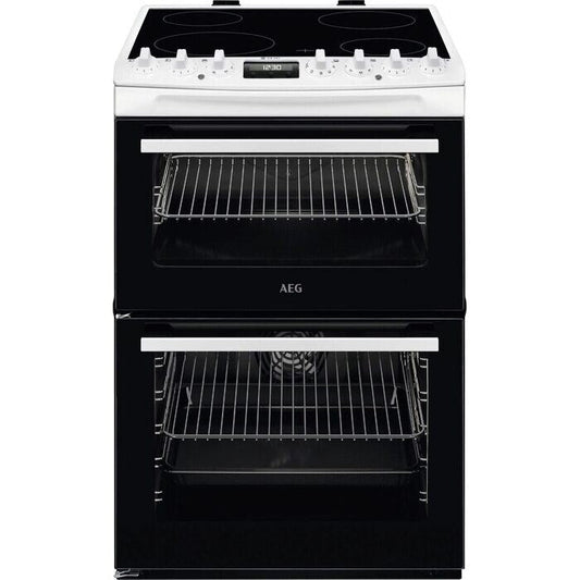 AEG CCX6740ACW 6000 Series Steam Bake 60cm Freestanding Electric Cooker with Ceramic Hob in White