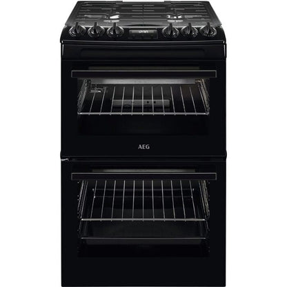 AEG CGX1130ACB 55cm Freestanding Gas Cooker with Double Oven in Black