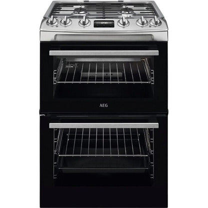 AEG CGX6130ACM 60cm Freestanding Gas Cooker with Double Oven in Stainless Steel