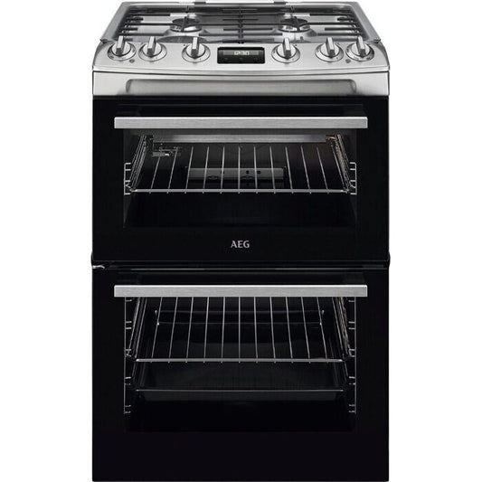 AEG CGX6130ACM 60cm Freestanding Gas Cooker with Double Oven in Stainless Steel