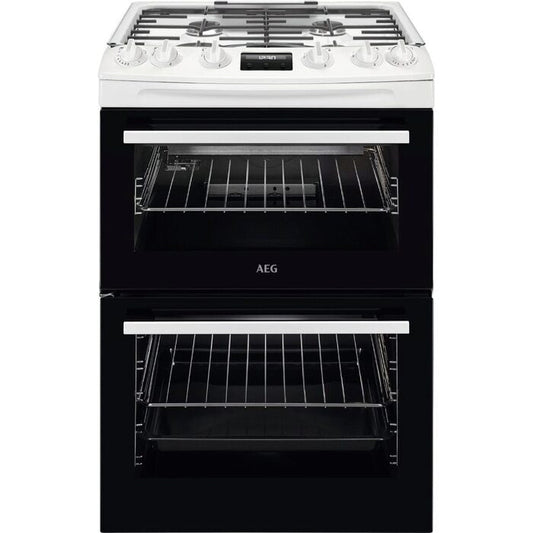 AEG CGX6130ACW 60cm Freestanding Gas Cooker with Double Oven in White