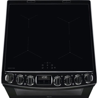 AEG CIB6743ACB 6000 Series Steam Bake 60cm Freestanding Electric Cooker with Induction Hob in Black