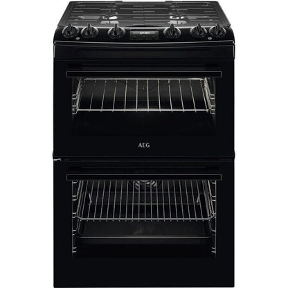 AEG CKX6540ACB 60cm 5000 Series Surround Cook Dual Fuel Freestanding Cooker With Double Oven in Black