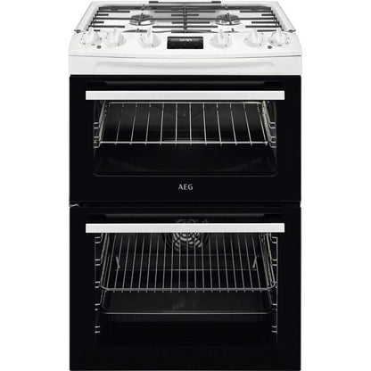 AEG CKX6540ACW 60cm 5000 Series Surround Cook Dual Fuel Freestanding Cooker With Double Oven in White