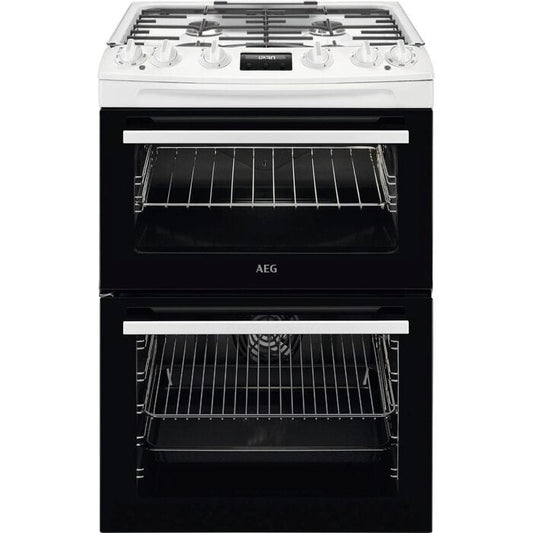 AEG CKX6540ACW 60cm 5000 Series Surround Cook Dual Fuel Freestanding Cooker With Double Oven in White